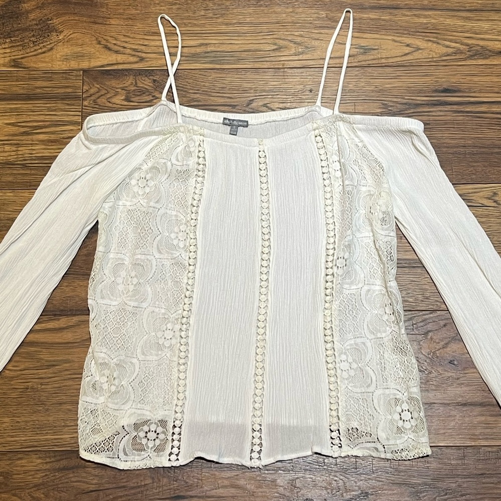 Charlotte Russe Lace Off The Shoulder Blouse Size Small
